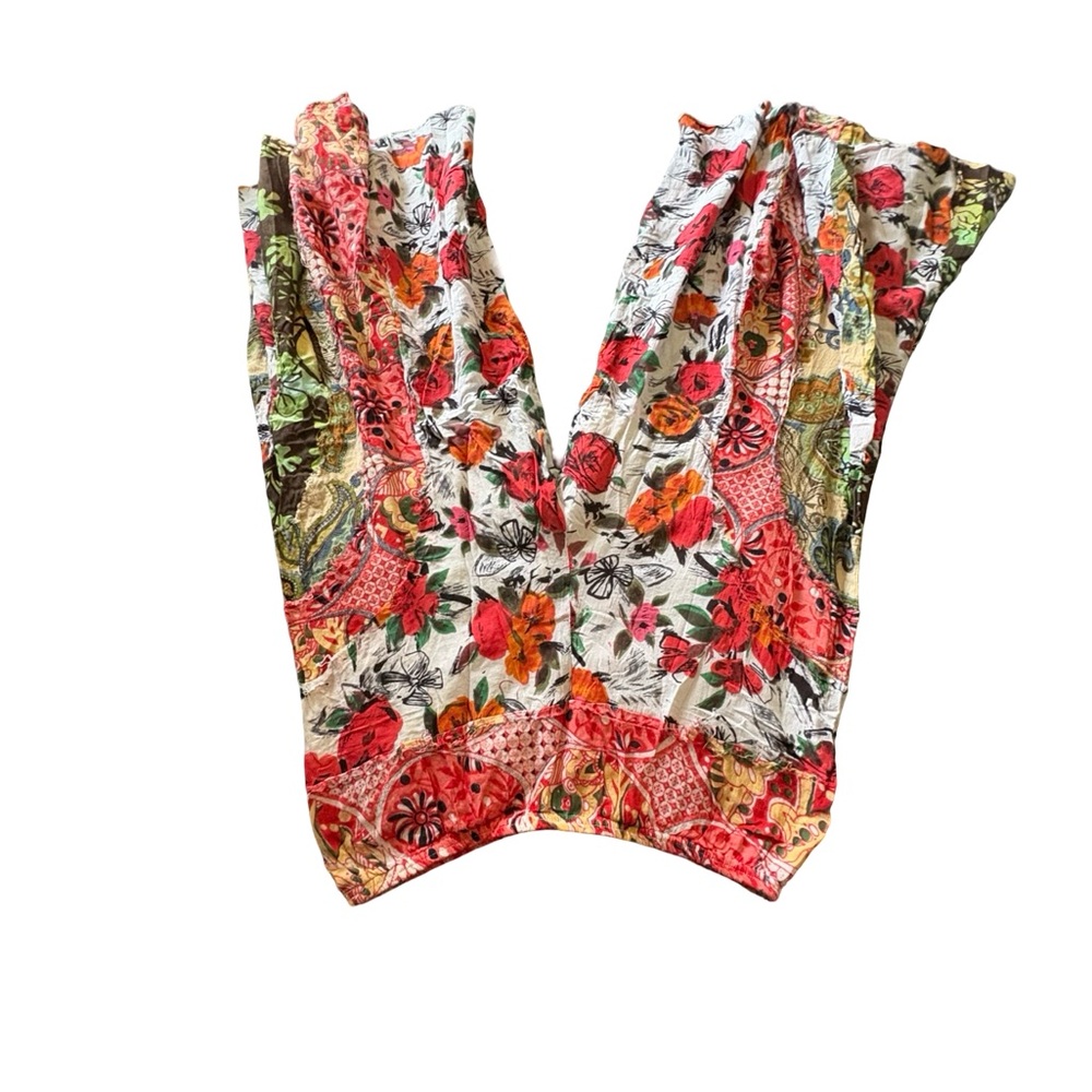 TC Red and Green Floral Women's Blouse